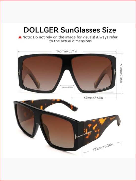 Oversized Square Sunglasses Trendy Retro Large Frame Ladies Shades main image 5